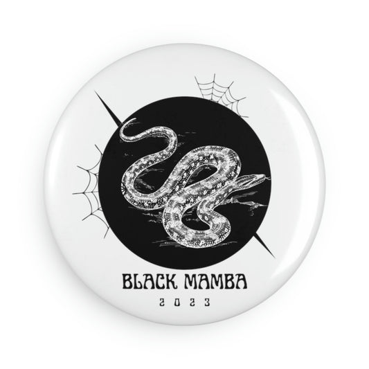 Black Mamba Button Magnet, Round (1 & 10 pcs)